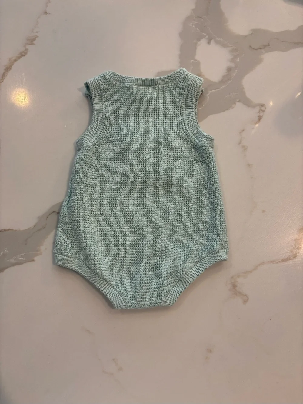 Carter's Mint Green Knit Sleeveless Baby Romper - Picture 2 of 2